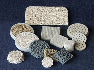 Refractory ceramics and metal processing products including filters